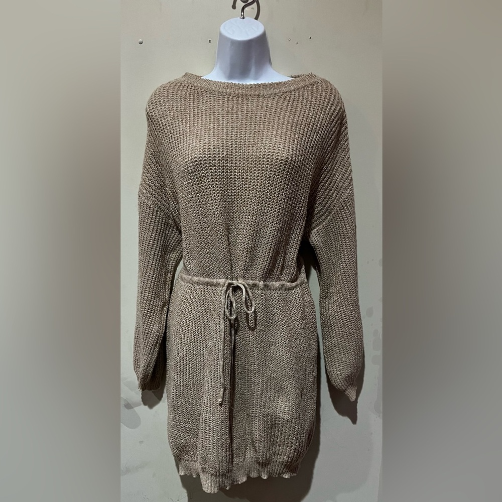 Sweater dress with open back cut out- Large